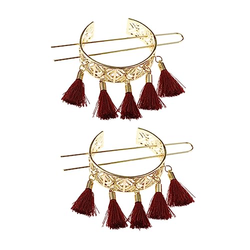 WEKADRIN 2 Stück Hohler Haarstab Quastenhaarnadel Retro Dutt Haarschmuck Für Frauen Stilvolle Haarnadel Mit Glattem Finish Für Chignon Und Traditionelle Chinesische Kleidung von WEKADRIN