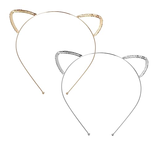 WEKADRIN 2stücke Katzenohren Kopfbedeckung Katzen Cosplay Accessoire Stirnband Metall Cosplay Kostüm Kit Haarband von WEKADRIN
