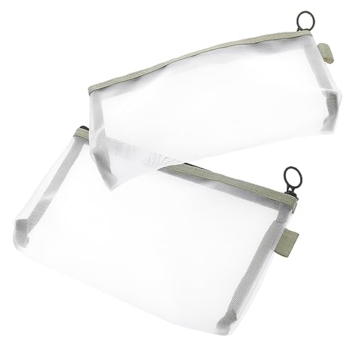 WEKADRIN 2 Stücke Tragbare Nylon Kosmetiktaschen Netz Make Up Organizer für Reisen Kleine Aufbewahrungstaschen mit Reißverschluss von WEKADRIN