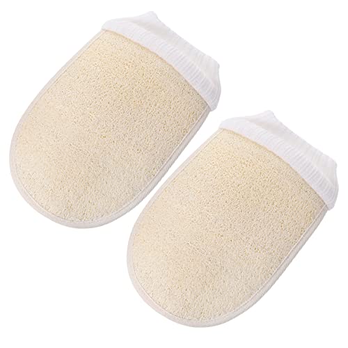 WEKADRIN 2stücke Körperpeeling Handschuh Aus Luffa-material Rückenschrubber Und Peeling-badetuch Für Dusche Bade-körperschrubber Und Badezubehör Zur Hautreinigung Und Porenentsorgung von WEKADRIN