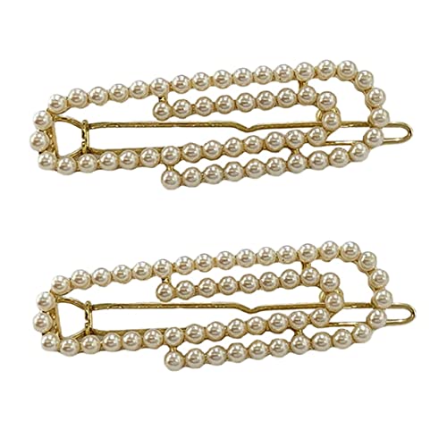 WEKADRIN 2stücke Perlen Haarspangen Im Französischen Stil Büroklammerform Haarnadeln Mit Kreativem Design Haarschmuck Für Frauen Und Mädchen Haarzubehör Für Hochzeiten Und Alltag von WEKADRIN