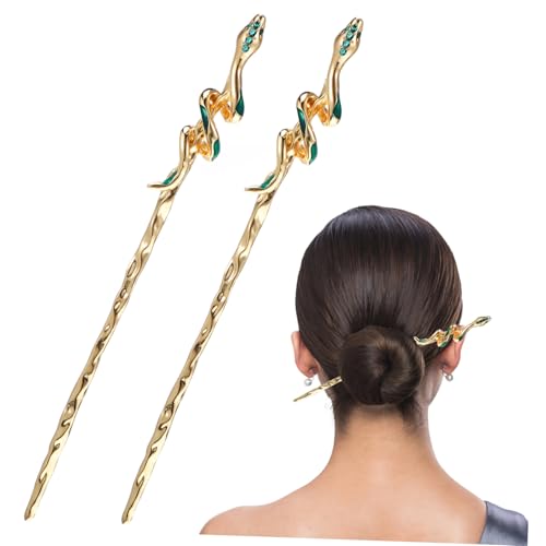WEKADRIN 2stücke Schlange Haarstäbchen Haar Nadeln Zubehör Minimalistischer Schmuck Für Damen Antik Haar Styling Accessoires Für Party Hochzeit Geburtstag von WEKADRIN
