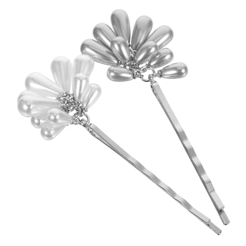 WEKADRIN 2stücke Seitliche Haarnadeln Haarschmuck-clips Mit Perlen Aus Metall Für Damen Haarspangen Für Hochzeiten Partys Und Freizeitkleidung von WEKADRIN