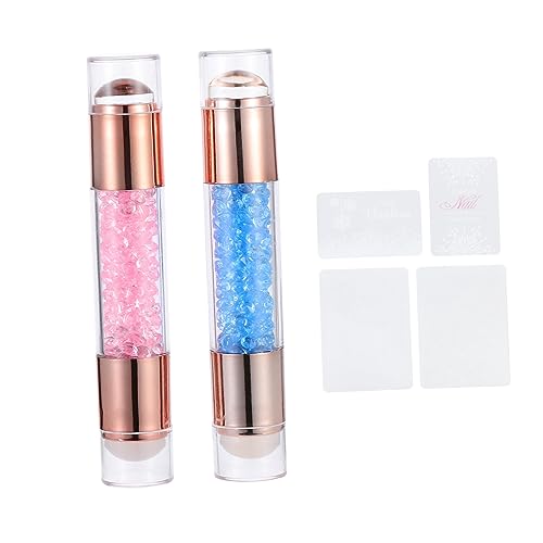 WEKADRIN 2 Stücke Dual Head Maniküre Stamper Nagelkunst Stempel für Selbstgemacht Nageldesign Transparente Maniküre Werkzeuge für Anfänger und Profis von WEKADRIN