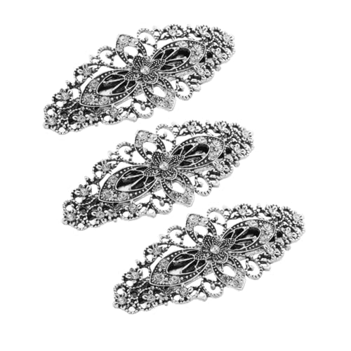 WEKADRIN 3 Stück Dekorative Haarspangen aus Zirkonlegierung mit Strasssteinen Stilvolle Vintage Blumen Haarklammern Robuste Haarclips für Damen Vielseitig für Party und Alltag Geeignet von WEKADRIN