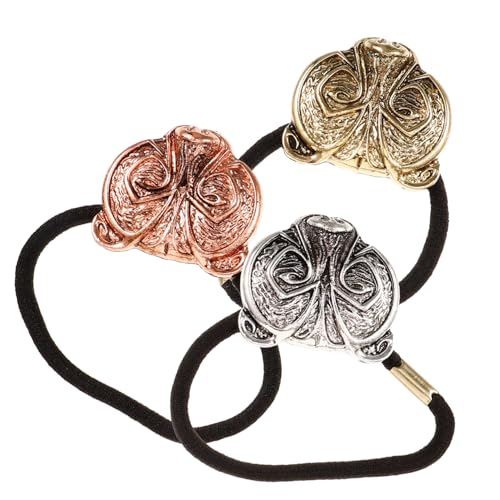 WEKADRIN 3 Stück Elastische Haargummis mit Kreativem Bärenkopf design Weiche Haarbänder für Frauen und Mädchen Vielseitige Ponytail Holder für Mittellanges Langes Haar Geeignet für Sport von WEKADRIN