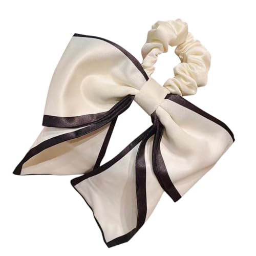 WEKADRIN 3 Stück Elastische Haargummis mit Weißer Schleife Leichte und Bequeme Ponytail Halter für Frauen und Mädchen Haarschleifen für Vielseitige Haarstyling Accessoires von WEKADRIN
