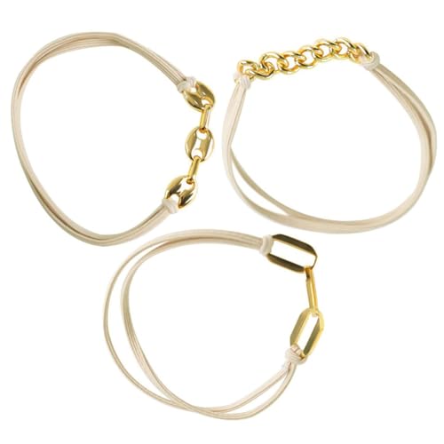 WEKADRIN 3 Stück Goldene Haarbänder als Stylische Damen Armbänder Vielseitige Haargummis für Zöpfe und Ponytails Modischer Haarschmuck für Frauen Langlebiges Material für Alltag und von WEKADRIN