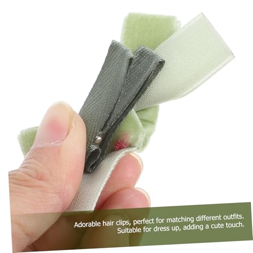 WEKADRIN 3 Stück Kleine Haarklammern mit Schleife aus Farbverlaufendem Samt Sichere Haarspangen für Mädchen Dekorative Haarschleifen für Alltag und Kostüm Farbenfrohe Barrettes für Grüne von WEKADRIN