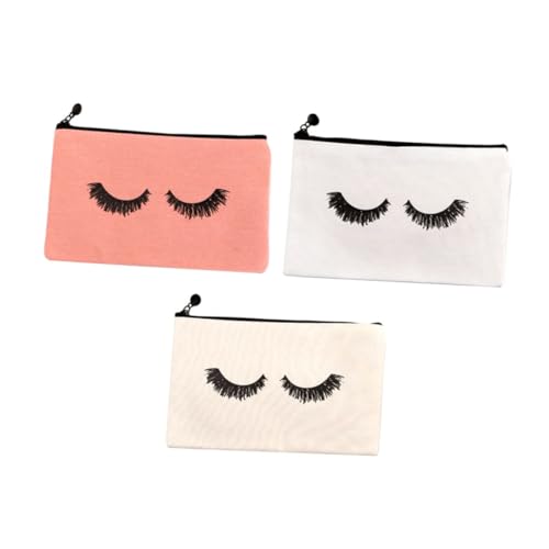 WEKADRIN 3 Stück Kosmetiktasche Wasserdichtes Leichtes Schminktäschchen aus Canvas mit Blumenmuster Multifunktionaler Kulturbeutel für Damen und Mädchen Tragbarer Makeup Organizer für von WEKADRIN