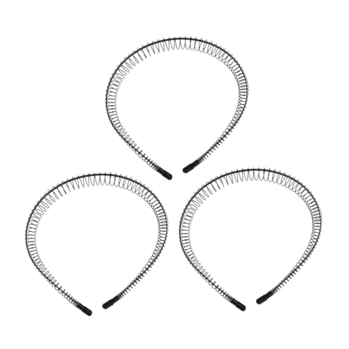 WEKADRIN 3 Stück Lackierte Haarreifen mit Zähnen Federnde DIY Haarbänder Schwarzes Haarschmuck für Damen Komfortabel und Schonend Geeignet für Alltag Party und Hochzeit von WEKADRIN