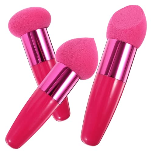 WEKADRIN 3 Stück Make up Schwamm Pilzform Concealer Foundation Nass Trocken Vielseitig für Frauen Professionelle Schminkpinsel Kosmetik Zubehör Ergonomisch von WEKADRIN