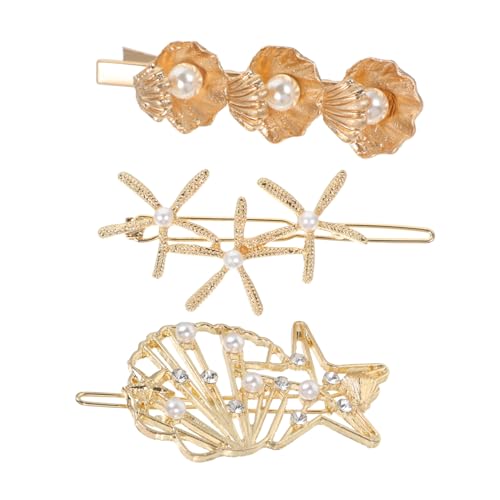WEKADRIN 3 Stück Metall Haarspangen mit Perlen Haarklammern Damen Haarschmuck für Dickes und Dünnes Haar Hochzeit Party Alltagsstil von WEKADRIN
