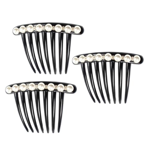 WEKADRIN 3 Stück Rutschfeste Perlen haarkämme mit Kristallbesatz Eleganter Haarschmuck für Frauen Mädchen Brautschmuck Hochzeiten Festliche Anlässe von WEKADRIN