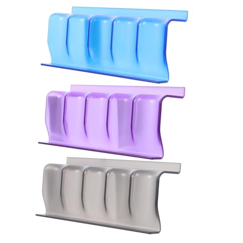 WEKADRIN 3 Stück Teiliges Ätherisches Ölflaschen Regal aus Hochwertigem Stapelbarer Organizer in Violett Blau und Schwarz Praktischer Aufbewahrungsständer für Kosmetikartikel und Desktop von WEKADRIN