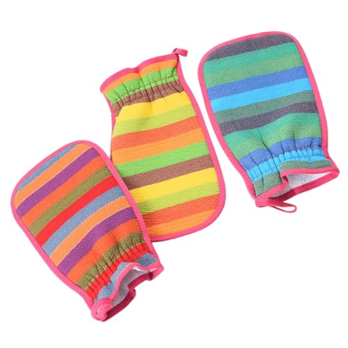 WEKADRIN 3 Stück Teiliges Doppelseitiges Peeling badetuch Exfolierende Waschlappen aus Premium wear resistant Material Sanfte Hautreinigung und Durchblutungsförderung Zufällige Farbe von WEKADRIN