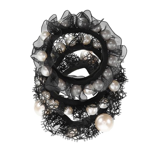 WEKADRIN 3stücke Haargummis Mit Perlen Und Spitze Elastische Haarseile Ohne Beschädigung Dicke Haargummis Aus Baumwolle Für Frauen Und Mädchen Kleine Für Lockiges Haar Haarschmuck Für Pferd von WEKADRIN