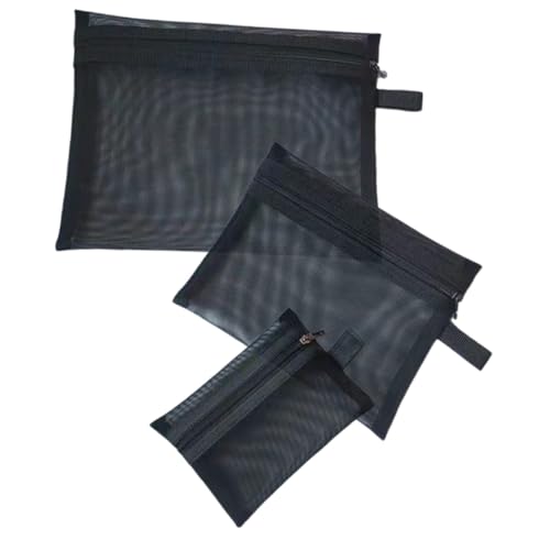 WEKADRIN 3 Stück Teiliges Mesh Kosmetiktaschen aus Strapazierfähigem mit Reißverschluss Vielseitig Einsetzbar für Damen als Tragbare Kulturbeutel für Reisen und Alltag Große Kapazität von WEKADRIN