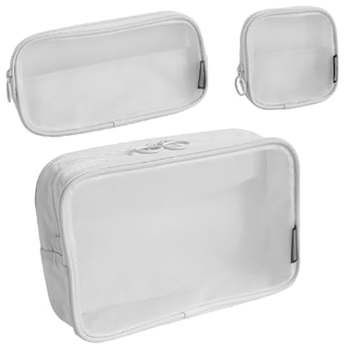 WEKADRIN 3 Stück Teiliges Reise Kosmetiktaschen Mesh Design Atmungsaktiv Kompakt Leicht Tragbar für Flugreisen Makeup Organizer Reiseaccessoires von WEKADRIN