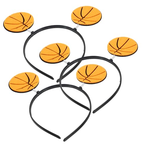WEKADRIN 3 Stück Teiliges Sport Stirnband für Erwachsene Langlebig und Bequem Modisches Haaraccessoire für Sportevents und Partys für Damen und Mädchen mit Basketball von WEKADRIN