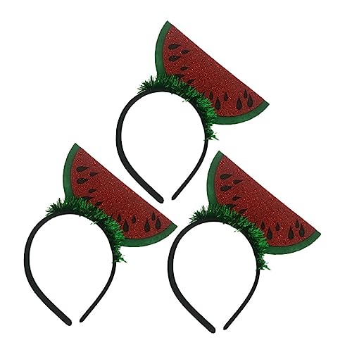 WEKADRIN 3 Stück Wassermelonen Design Stirnbänder Leichtes Haarreif Party Zubehör Lustiger Haarschmuck Damen Mädchen für Sommer Feste Cosplay Fotorequisiten von WEKADRIN
