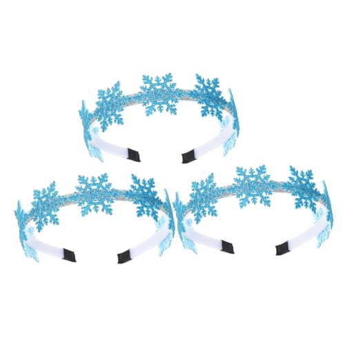 WEKADRIN 3 Stücke Teiliges Schneeflocken Haarband Leichtes Weihnachts Stirnband Rutschfeste Haarschmuck Accessoires für Party Cosplay und Festliche Winterdekoration Langlebig Verblassend von WEKADRIN