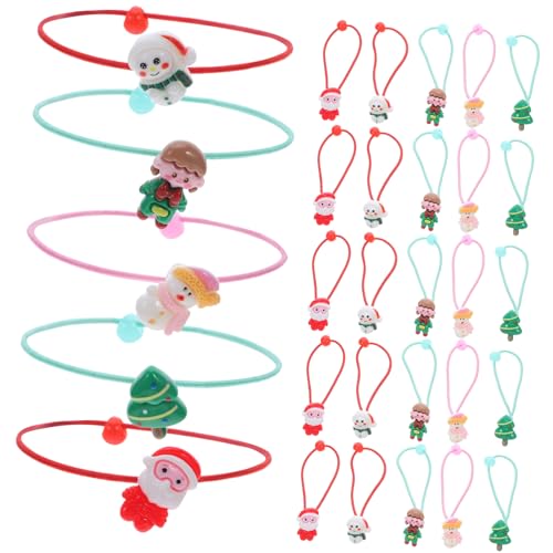 WEKADRIN 30 Stück Haargummi für Mädchen Haarkrawatte Haargummis dickes Haar süße weihnachtliches elastisches Haarseil Elastische Haarbänder für süß Acryl von WEKADRIN