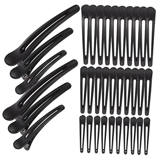 WEKADRIN 36 Stck Teiliges Schwarze Entenschnabel Haarspangen für Frauen Rutschfeste Hohle Haarclips zum Stylen und Flechten Vielseitiges Haarschmuck Accessoire für Alltag Party und von WEKADRIN