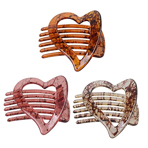 WEKADRIN 3stücke Teiliges Herzförmige Haarklammern Für Damen Stilvolle Haarspangen Aus Strapazierfähigem Resin Dunkel Und Sowie Hellrot Haaraccessoires Für Alltag Schule Und Feste von WEKADRIN