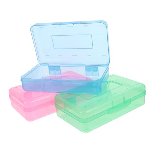 WEKADRIN 3stücke Teiliges Großes Stifteetui Stapelbares Design Transparentes Aufbewahrungsbox Für Stifte -Deckel Für Bürobedarf Und Make-up-Organizer Für Mädchen Und Erwachsene von WEKADRIN