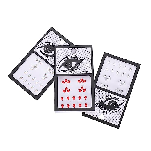 WEKADRIN 3sätze Gesichtsjuwelen Aus Harzmaterial Dekorative Party-augensteine Abnehmbare Aufkleber Für Gesicht Und Körper Wiederverwendbar Für Bastelarbeiten Und Projekte von WEKADRIN