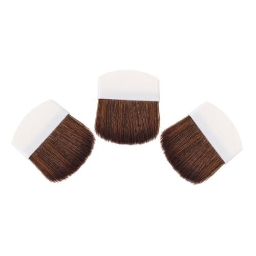 WEKADRIN 3stücke Puder-make-up-pinsel Flach Mini Mit Kurzem Griff Halbrund Kleiner Kosmetikpinsel Für Flüssig Und Puder-foundation Werkzeug Für Frauen Mädchen von WEKADRIN