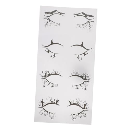 WEKADRIN 4 Paare Halloween Temporary Eye Makeup Sticker Bat Spider Augenlineal Aufkleber mit Hohlraum Design Selbstklebende Schminkschablonen für Frauen und Mädchen Party Make Up Zubehör von WEKADRIN