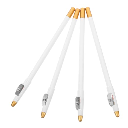 WEKADRIN 4 Stück Eyeliner Augenbrauenstift Set Bartfüller Eyeliner -schärfer Friseur Bartstift Bartfüllstift-kit Kosmetischer Lipliner- Make -up - Bartführer Weiß Holz von WEKADRIN