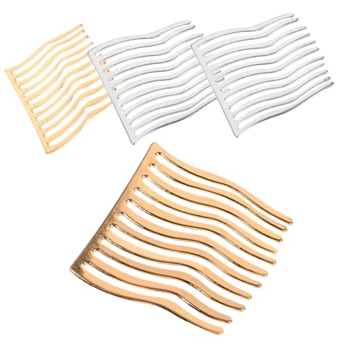 WEKADRIN 4 Stück Metall Haarkamm Flexible Seitenkämme für Damen Dekorative Haarschmuck Langlebig und Leicht Geeignet für Hochzeit Party Alltag Einfaches Styling für Lockiges und Dickes von WEKADRIN