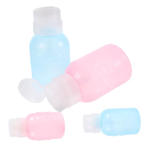 WEKADRIN 4 Stück Nagellackentferner Pumpspender Flaschen Tragbar Leicht Nachfüllbar Auslaufsicher für Nagelpflege und Make Up Entferner Reise Pressflasche Rosa von WEKADRIN