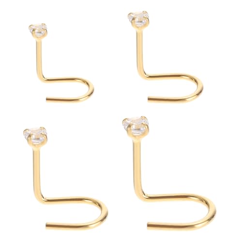 WEKADRIN 4 Stück Sterlingsilber Nasenstecker mit Zirkonia Teilig Feiner Nasenschmuck für Damen Langlebig Modisch Vielseitig für Alltag und Besondere Anlässe von WEKADRIN