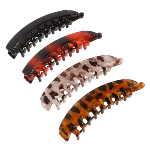 WEKADRIN 4 Stück Teiliges Bananen Haarspangen für Damen und Mädchen Rutschfeste Große Bananen Clips für Voluminöse Natürliche Hohe Zöpfe Vielseitig Einsetzbar für Haartypen und Leicht zu von WEKADRIN