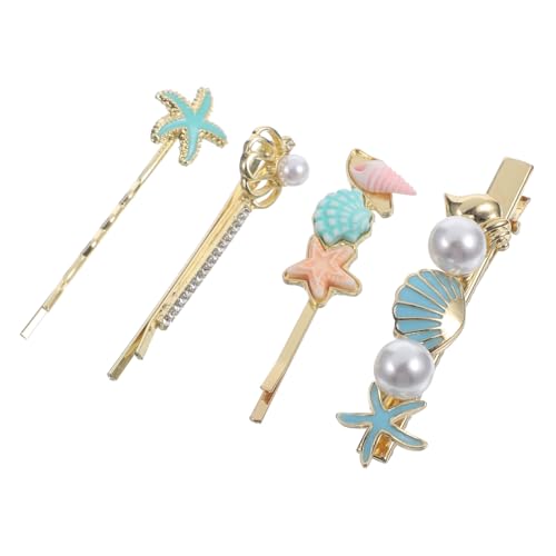WEKADRIN 4 Stück Teiliges Damen Muschel haarspangen aus Metall Dekorative Bobby Pins für Hochzeit Party und Alltag Langlebig Festhaltend Stilvoll für Verschiedene Frisuren von WEKADRIN
