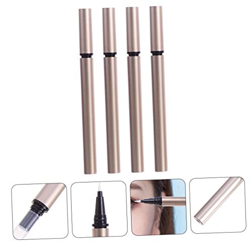 WEKADRIN 4 Stück Teiliges Eyeliner Stift Nachfüllfläschchen Mattgold Leer Flüssiger Behälter Makeup Tool Tragbar für Nagelöl und Flüssigkeiten von WEKADRIN