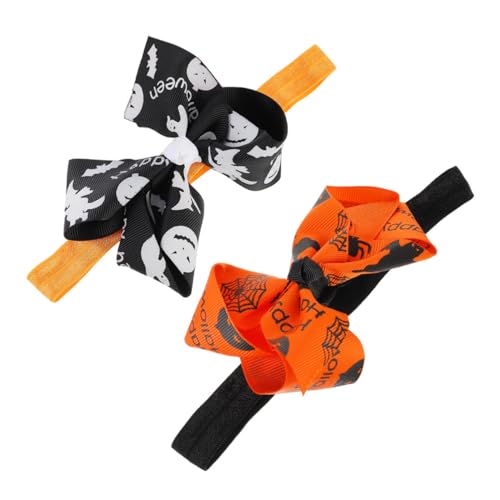 WEKADRIN 4 Stück Teiliges Gedrucktem Schleifenkopfband Weicher Haarschmuck für Mädchen Bequemer Kopfschmuck Dekoratives Stirnband für Halloween und Festliche Anlässe von WEKADRIN