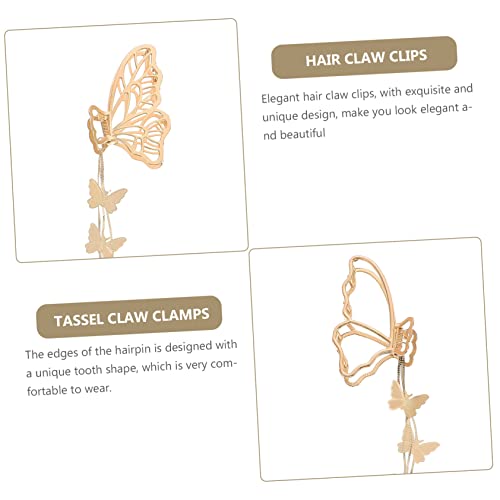 WEKADRIN 4 Stück Teiliges Haarklammer mit Quasten Rutschfeste Krallenclips aus Langlebigem Legierungsmetall Sicherer für Damen für Partys Alltag und Frisuren von WEKADRIN