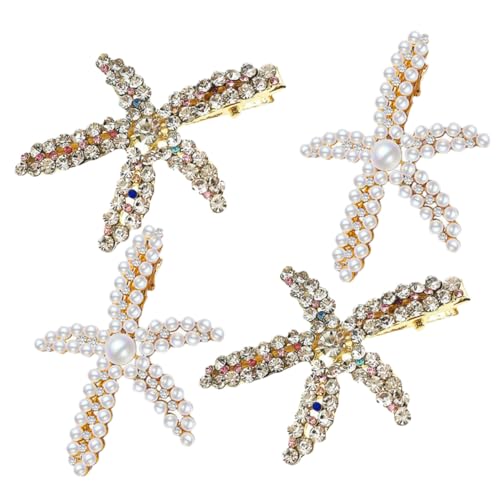 WEKADRIN 4 Stück Teiliges Haarnadeln mit Stern strasssteinen und Perlen Rutschfeste Haarspangen für Damen Eleganter Brautschmuck und Party accessoires Fester Sitz für Haartypen WEKADRIN 4 Stück Teiliges Haarnadeln mit Stern strasssteinen und Perlen Rutschfeste Haarspangen für Damen Eleganter Brautschmuck und Party accessoires Fester Sitz für Haartypen von WEKADRIN