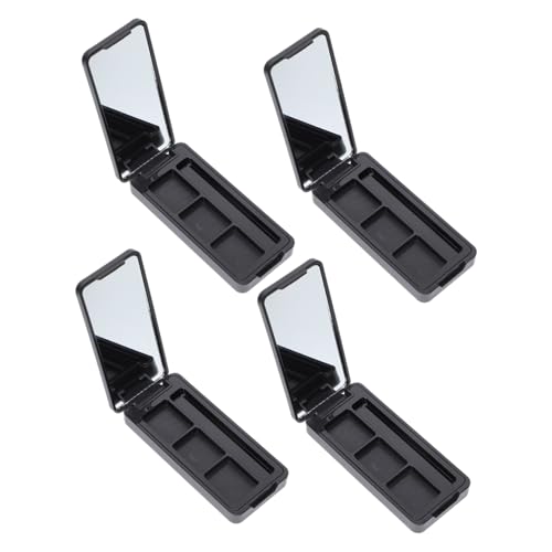 WEKADRIN 4 Stück Teiliges Kompaktes Lidschatten Blush Wiederverwendbare Make up Organizer Box mit Spiegel Praktische Aufbewahrung für Lidschatten Concealer für Unterwegs von WEKADRIN
