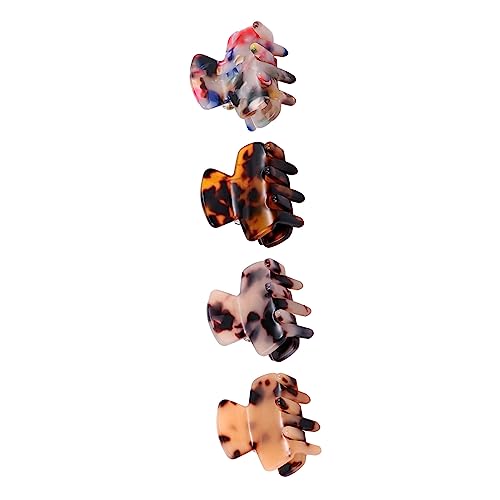 WEKADRIN 4 Stück Teiliges Leopard Print Dünne Haarklammern mit Zahn design Fester Griff für Dünnes und Dickes Haar Vielseitiger Ponytail Holder für Damen und Mädchen Modisches Haarschmuck von WEKADRIN