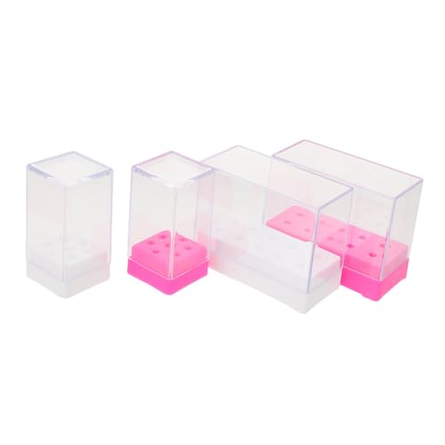 WEKADRIN 4 Stück Teiliges Maniküre Aufbewahrungsbox Nagelfräser Bits Organizer aus Keramik und Wolframstahl Langlebig Elegant Gestaltet mit Fächern für Professionelle Nagelstudio Ordnung von WEKADRIN