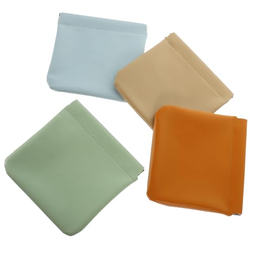 WEKADRIN 4stücke Kosmetiktasche Klein Für Damen Make-up Tasche Mit Spiegel Reise Lippenstiftetui Aus Leder Tragbar Für Handtasche Praktisch Und Leicht von WEKADRIN