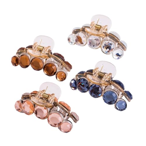 WEKADRIN 4 Stück Teiliges Strass haarspangen Kristallsteinen Stilvolle Haarklammern für Damen und Mädchen Rutschfeste Kieferclips in Champagner und Roségold Geeignet für Party Hochzeit und von WEKADRIN
