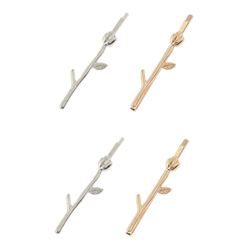 WEKADRIN 4 Stück Vintage Haarklammern Teiliges aus Zweig Haarspangen in Gold und Silber für Damen Kreative Haarschmuck Accessoires für Alltag Party und Schule von WEKADRIN
