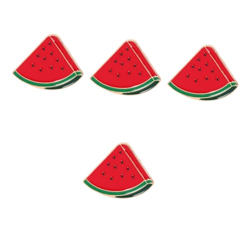 WEKADRIN 4 Stück Wassermelonen Brosche Anstecknadel Cartoon Obst Schmuck Retro Schalclip für Damen Niedlicher Wasser-melonen Broschen Pin zum Fixieren von Pullovern Kleidern Kragen und von WEKADRIN